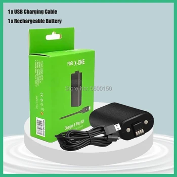 Paquete de batería recargable + Cable de carga USB de 2,75 m para mandos de juego inalámbrico Xbox One, baterías de repuesto para XBOX One/X