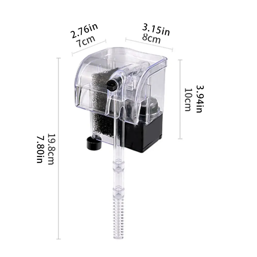Aquarium filter waterfall filter aeration pump Aquarium wall-mounted mute filter plug-in small professional