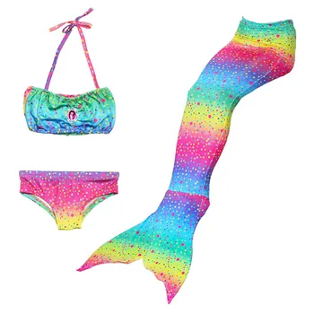 

Children Mermaid Swimming Suit 3pcs Mermaid Tails Swimmable Swimsuit Mermaid Costume Clothes Swimwear Bikini Sets For Girls Kids