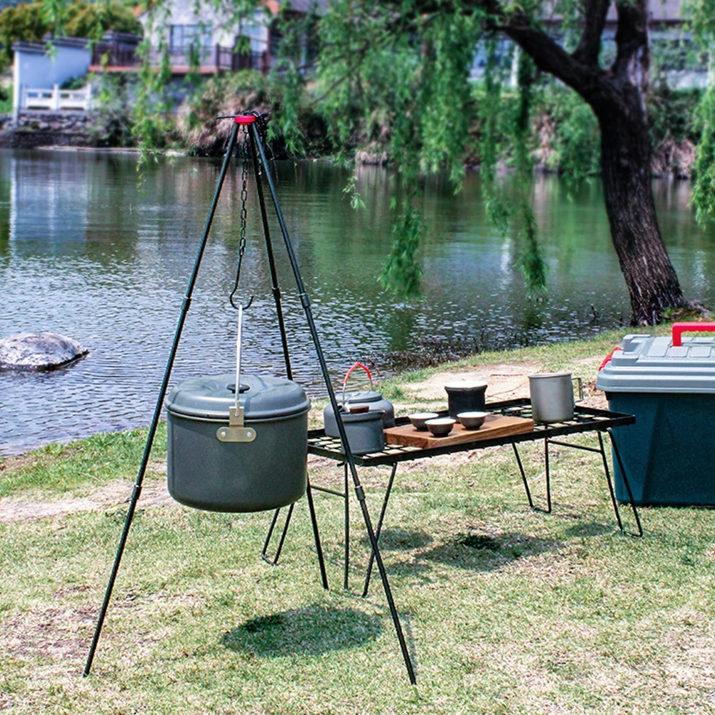 Danping 3/4Piece Set Outdoor Stainless Steel Pot Set Three-layer Pot Portable Hanging Pot for Picnic Barbecue Camping