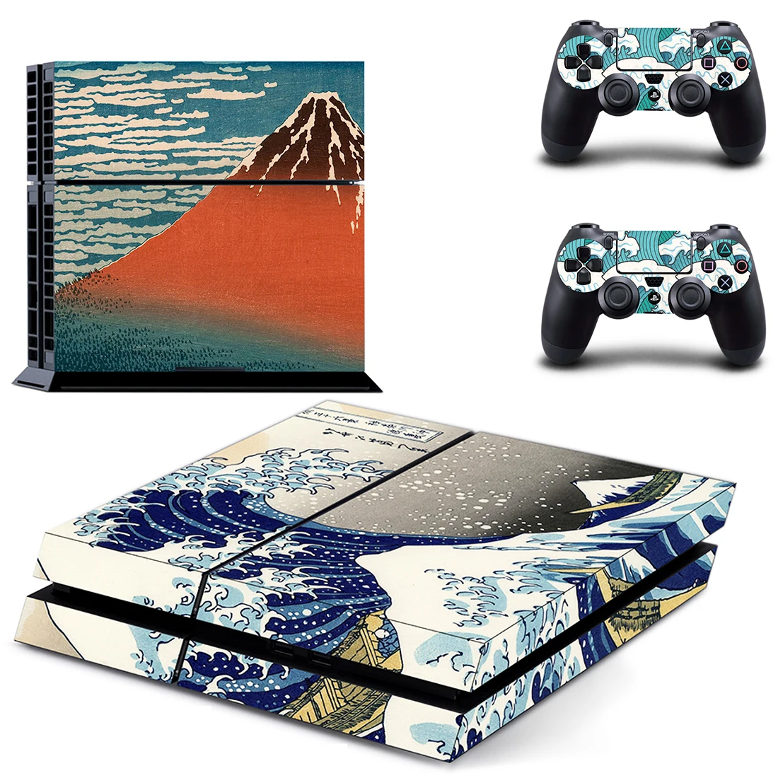 Красивое крепление Fuji стиль Наклейка кожи наклейка для PS4 Playstation 4 консоль защитная пленка+ 2 шт. контроллеры защитный чехол