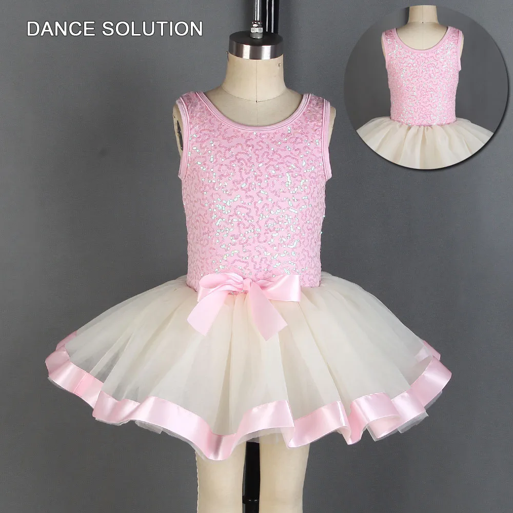 Pink Sequin Romantic Ballet Tutu Sleeveless Princess Dancing Dress for Child &amp Girl Dancer Stage Show Costumes 2 Colors 20057 |