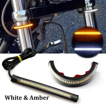 

2pcs Motorcycle DRL Turn Signal Light Bar Waterproof 36 LED Front Fork Water Turn Signal Lights 120 Degree Viewing Angle 12V