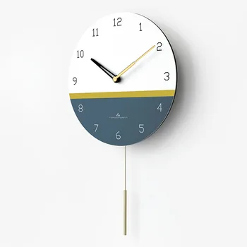

Pendulum Simple Art Wall Clock Decor Silent Luxury Nordic Digital Wall Clock Modern Design Reloj De Pared Home Decor BW50WC