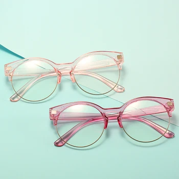 

Anti Blue Light Blocking Glasses Kids Frame Fashion Round Glasses Acetate Clear Lens UV400 Computer Children Eyeglasses