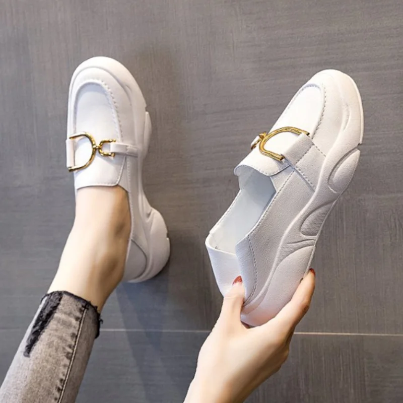 New Leather Shoes Women Wear Ladies Shoes Flat Moccasin Shoes Lightweight Breathable Soft Bottom Loafers Fashion Shoess