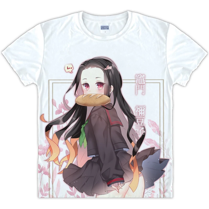 Style 8 Футболка с короткими рукавами в японском стиле «Kimetsu no Yaiba», белая футболка унисекс, футболка с изображением демона, убийцы киметсу, S-3XL - Цвет: Style 8