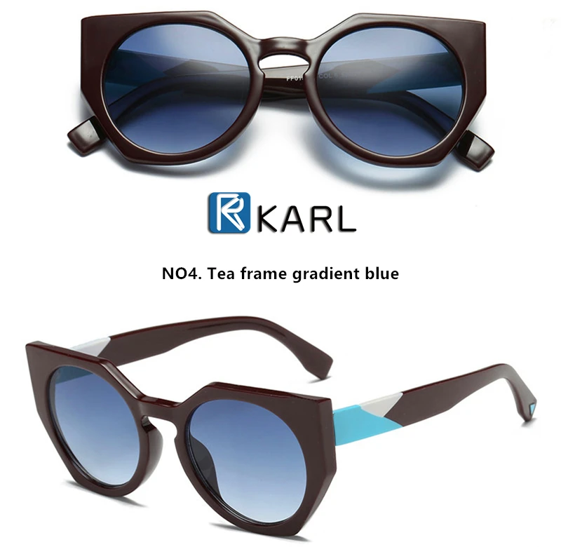 NO4. gradient blue Синие градиентные солнцезащитные очки для женщин кошачий глаз солнцезащитные очки модные роскошные брендовые винтажные женские темные очки нерегулярные солнцезащитные очки со срезанными углами - Lenses Color: NO4. gradient blue
