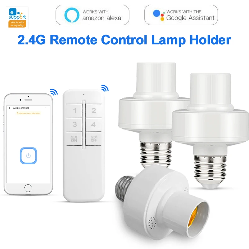 BASIC-2.4G Bluetooth-compatible Home Smart E27 Lamp Holder Support eWeLink Alexa/Google Home(Need Gateway) Non-WiFi Product | Электроника