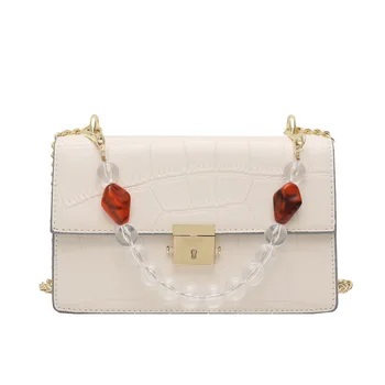 

2020 new fashion women's bag advanced texture stone grain Messenger Bag Fashion Design versatile shoulder bag small square bag