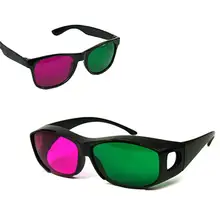 Чистый стоковый зеленый и пурпурный анаглиф 3D очки для фильмов и игр-2 шт упаковки-зеленый красный половина прохладная пластиковая рамка