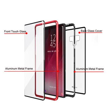 

360 Full Body Magnetic Cover,Cases For Samsung Galaxy Note 9 8 Metal Bumper Magnet Armor For Samsung Note9 Cases 360 Note8 coque