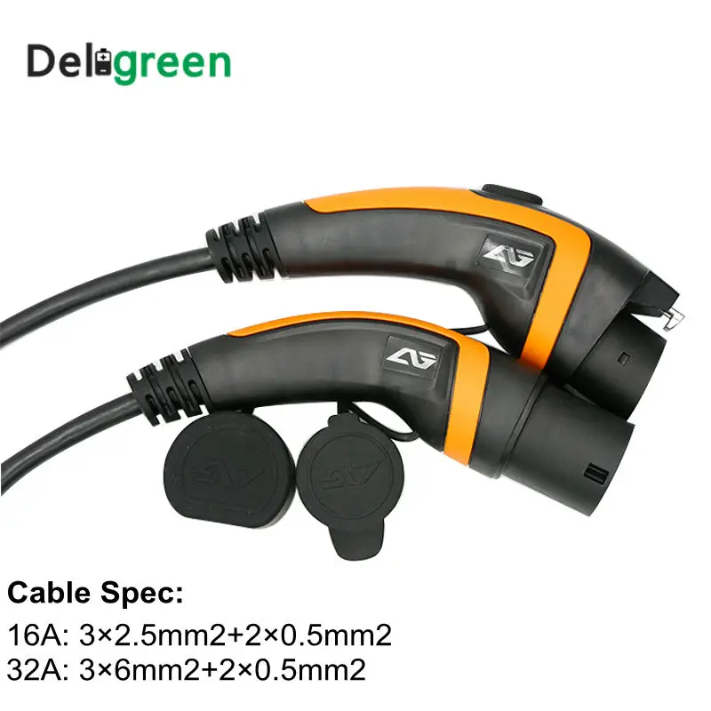 32A спиральный кабель J1772 Тип 1 до Тип 2 IEC62196 for EV зарядная станция с 5 метровый кабель TUV/UL одиночной фазы