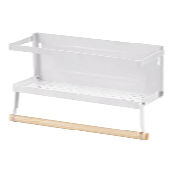 

Refrigerator nets Storage Rack Cling Film Greaseproof Paper Tissue Holder Wall Shelf for Kitchen Accessories White