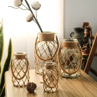 Hydroponics Braided Rope Glass, Vintage Vase, Hemp Rope, Floral Display, Home Decor, New, 2024 2
