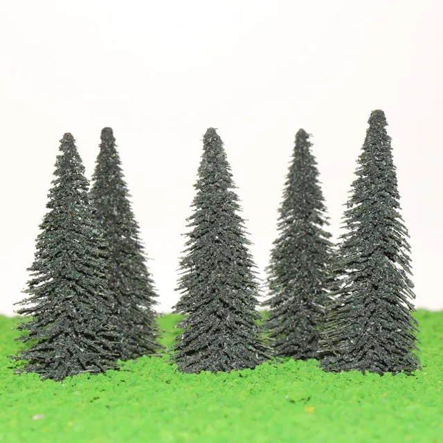 20pcs Model Pine Trees Moss Green N TT H0 O G Scale for Model Railway Layout S0804