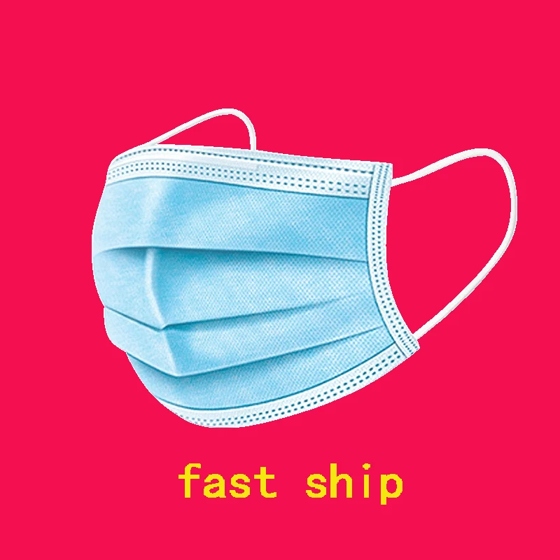 

DROPSHIP Anti-Pollution 3 Laye Disposable Face mouth Masks dust protection masks Nonwove Ply Filter Mouth Face Meltblown Masks