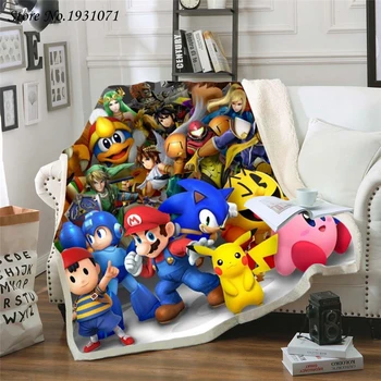 

NEW Super Mario 3D Printed Fleece Blanket for Beds Thick Quilt Fashion Bedspread Sherpa Throw Blanket Adults Kids 01