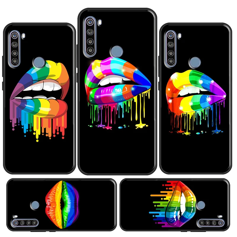 LGBT Rainbow Pride Lips Case For Redmi Note 11 Pro Cover 10 8 9 9S 10S 9A 9C 9T Coque | Мобильные телефоны и аксессуары