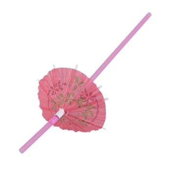 

10 Cocktail Umbrella Straw Tropical Hawaiian Party Accessories Ran Color