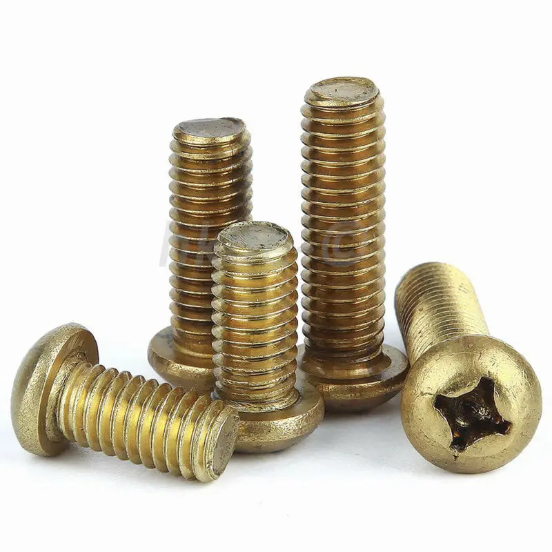 

With cross recessed [M2 M2.5 M3 ] brass machine screw cross machine pan head brass screw DIN7985