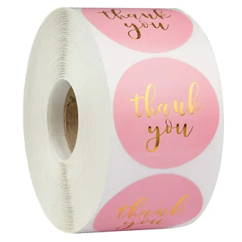

Pink label paper 50-500pcs Thank You Sticker Seal Labels Christmas Gift Decoration Sticker for Package Stationery Sticker