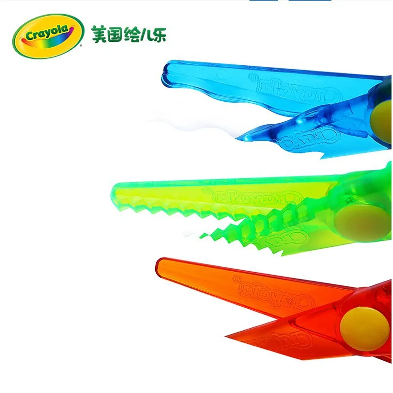

America Crayola Safe Scissors 3 Pieces Children Painted Paper Cutting Tool Handmade 81-1323
