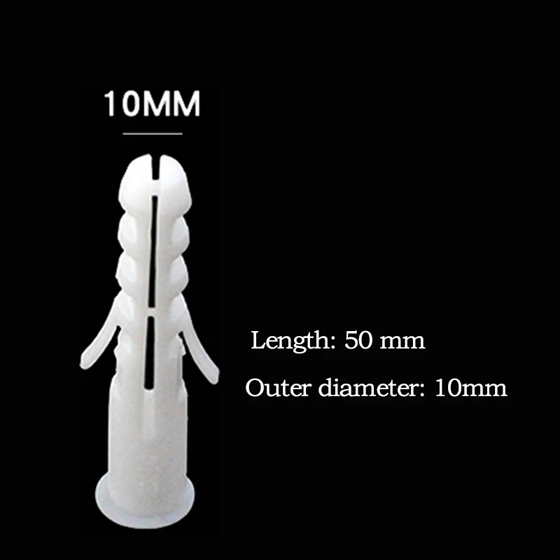 Anchors  5-14mm Screws M5-M14 Rubber Expansion Pipe Flat Round Head Self-Tapping Screw Nylon Tube Wall Wood Hardware Tool