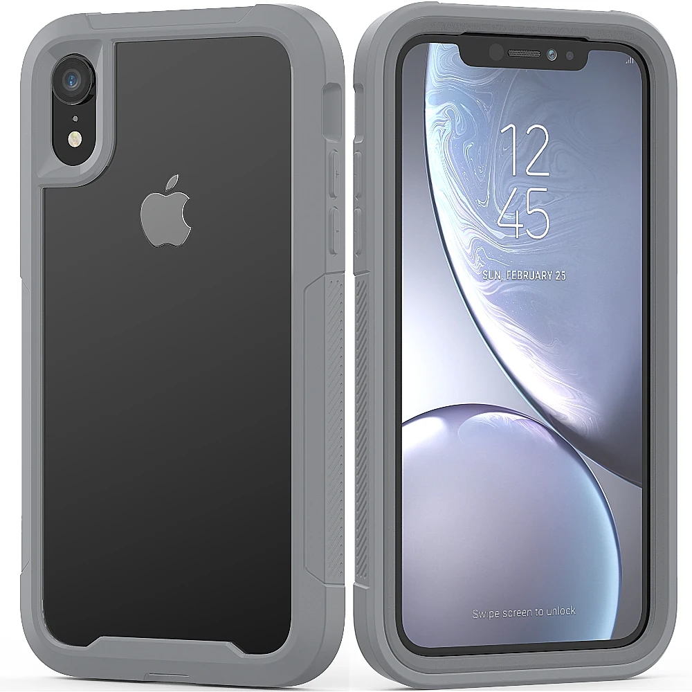GrandEver Transparent Hard Case for iPhone XS max XR Cover with Waterproof shockproof Anti-fall case for iPhone 7Plus 6 8 X