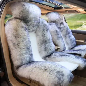 

5 seat Keep warm Australian wool long plush fur seat cover For opel astra k h g j grandland x zafira a b meriva b zafira tourer