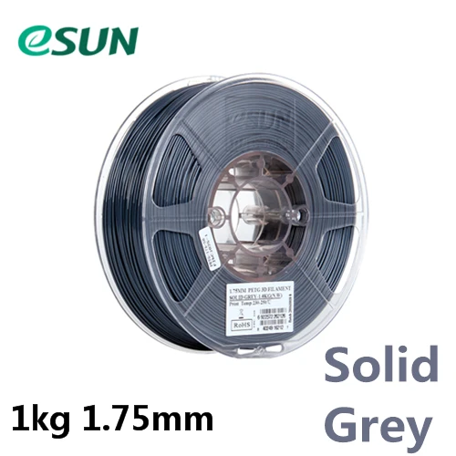 1kg SOLID GREY Нить для 3D принтера eSUN высшего качества, 1,75 мм, 1 кг, нить для 3d принтера PETG, 1,75 мм, материал для 3d принтера, много цветов, Отправка почтой из России - Цвет: 1kg SOLID GREY