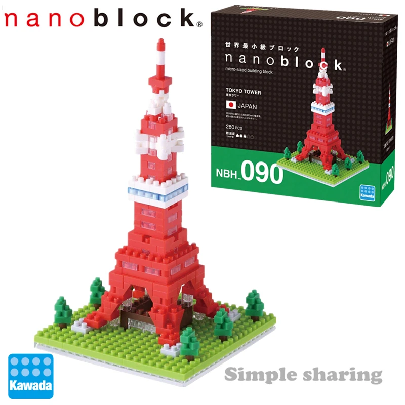 Kawada Nanoblock Токийская башня Nbh 90 280 штук DIY Мини Строительные блоки города модели