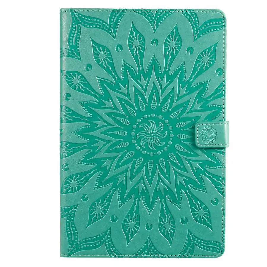 green Чехол с принтом подсолнуха из искусственной кожи чехол для samsung galaxy Tab S5E 10,5 T720 SM-T720 T725 чехол с отделением для карт чехол для планшета+ пленка+ ручка - Цвет: green