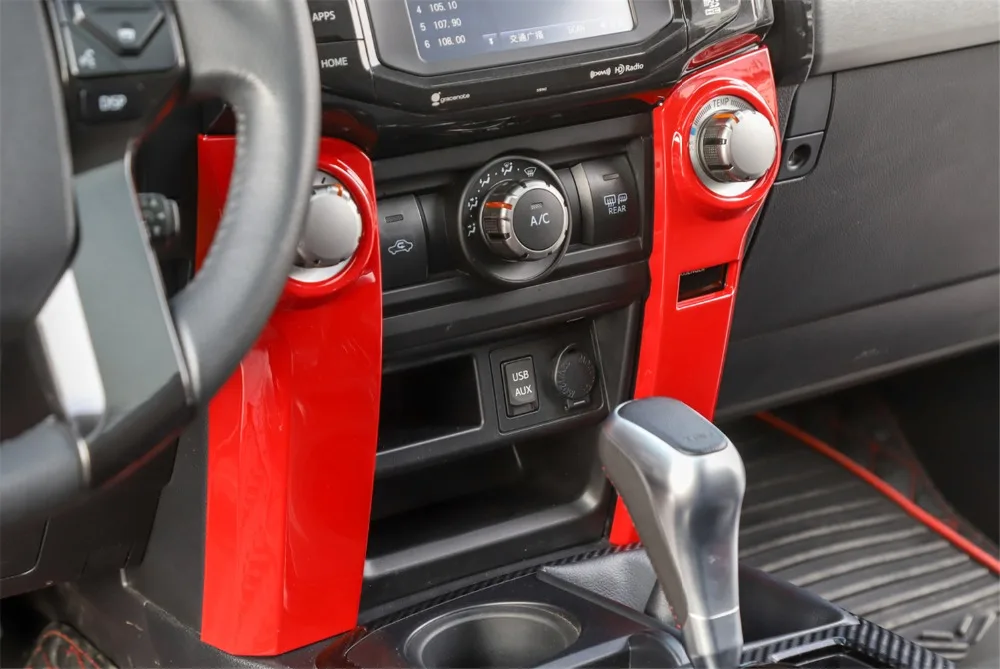 Кондиционер Управление украшения Стикеры Панель для Toyota 4runner 2010 вверх Крышка центральной консоли аксессуары для автомобильного интерьера, щупы