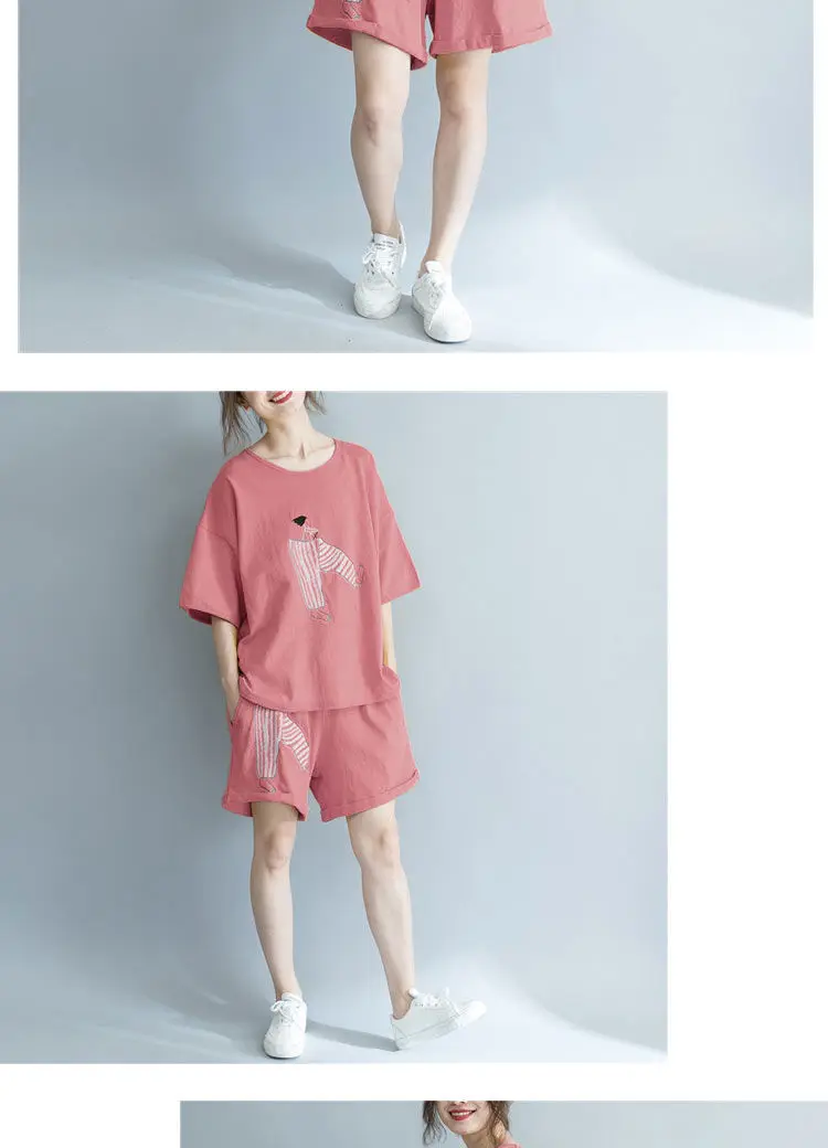 Summer 2 Two Piece Set Tracksuit Women Clothes Short-Sleeve Oversized T-Shirt Top and Shorts Suit Female Casual Loose Outfits blazer and pants set