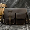 Crazy Horse Leather Men Crossbody Bag A4 Big Capacity Casual Genuine Cow Leather Shoulder Messenger Bag Male Business Work Bag ► Photo 2/6