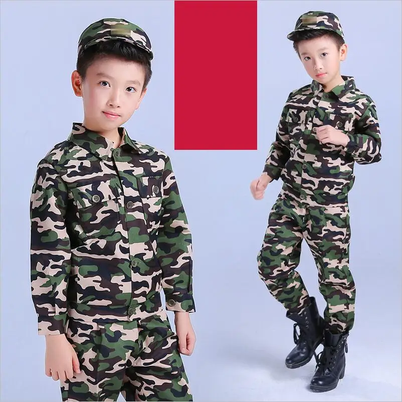 Land camouflage Тактическая Военная форма для детского дня, маскировка, взрослые карнавальные костюмы на Хэллоуин для детей, для девочек, скаутов, мальчиков, солдат, армейский костюм - Цвет: Land camouflage