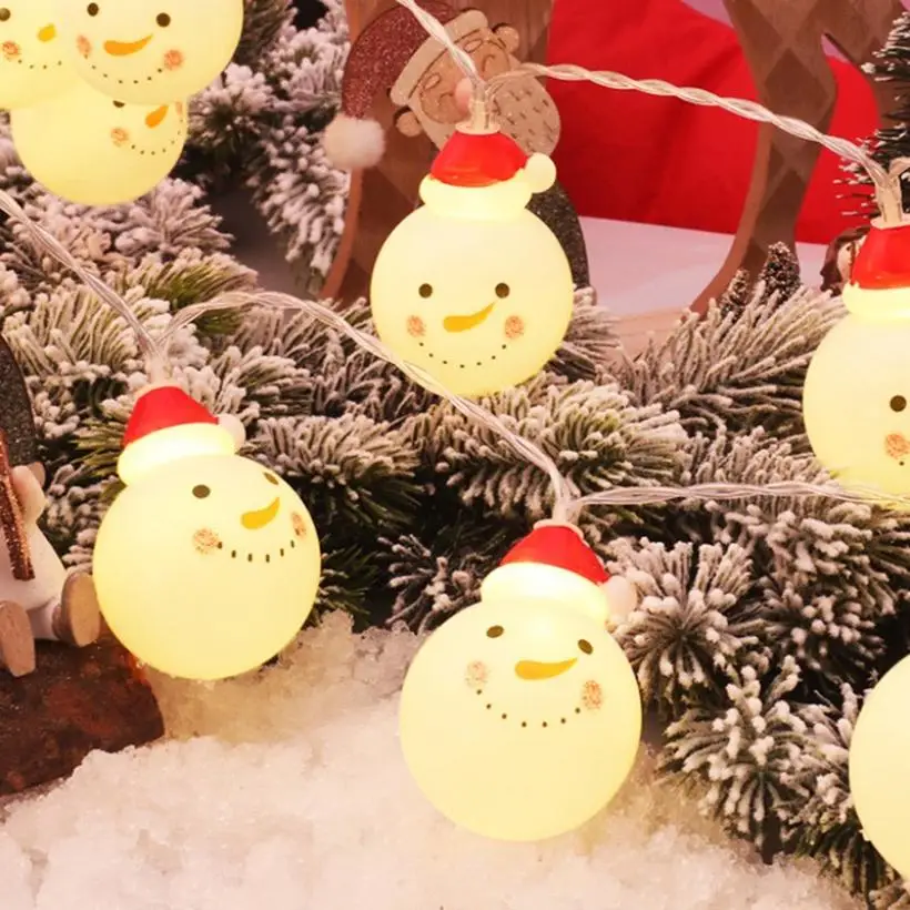 40 LEDs20 LEDs10 LEDs Christmas String Light Christmas Decoration Snowman Pendant LED Light String Concert Stage Layout (10)