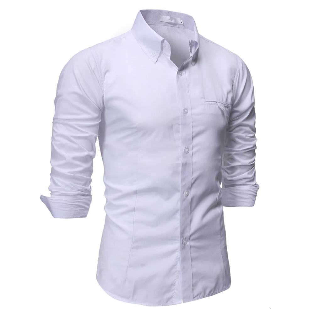Мужская Повседневная рубашка Slim Fit Мужская Повседневная рубашка на пуговицах большой код рубашка с длинными рукавами официальные сорочки мужская одежда