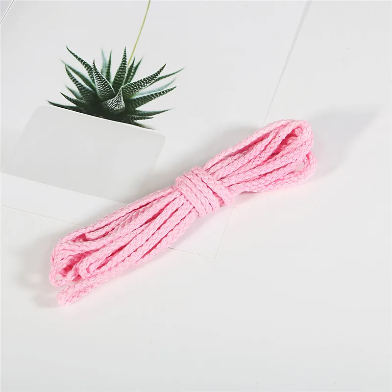 19 цветов, 6 мм, 5 ярдов, полиэфирная хлопковая веревка, декоративная витая веревка для ручной работы - Цвет: Pink