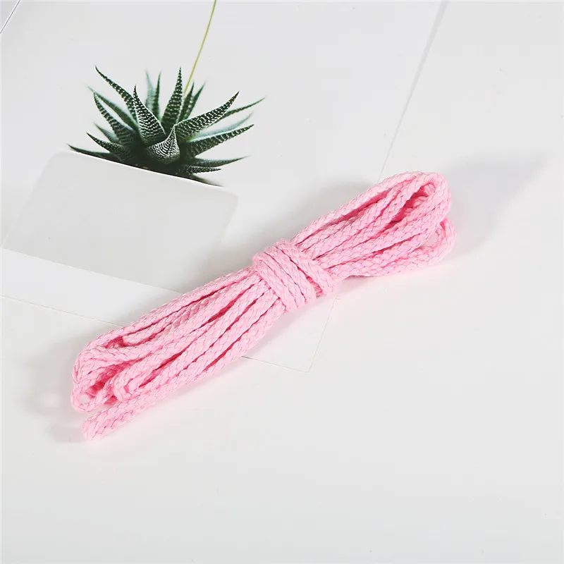 Pink 19 цветов, 6 мм, 5 ярдов, полиэфирная хлопковая веревка, декоративная витая веревка для ручной работы - Цвет: Pink