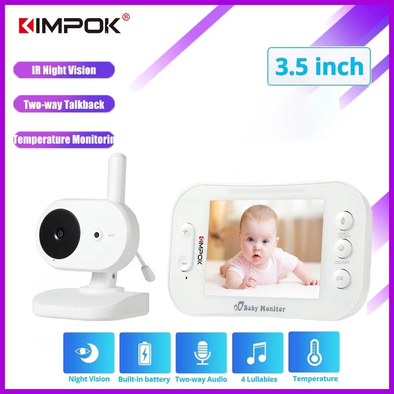 

KIMPOKI 852 LCD Audio Video Baby Monitor KP810 Radio Nanny Music Intercom Portable Baby Camera Baby Walkie Talkie Babysitter