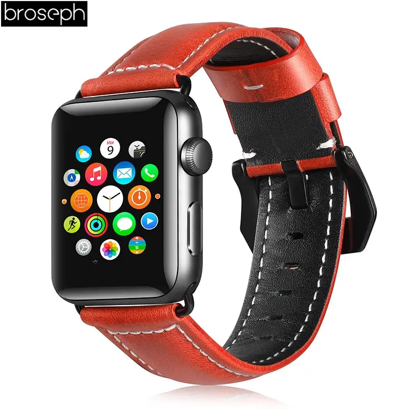 Кожаный ремешок растительного дубления для Apple Watch 4 ремешка 40 мм 44 мм браслет для iWatch 3 2 1 38 мм 42 мм аксессуары для часов