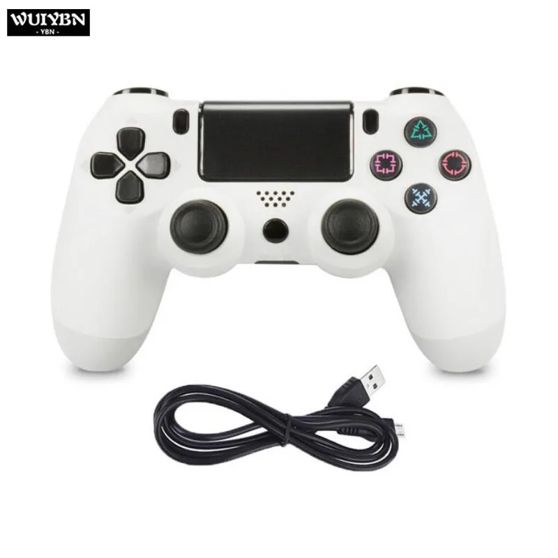 Белый WUIYBN Проводной USB PS4 контроллер игровой джойстик геймпад для SONY playstation 4 консоли ПК паровой джойстик - Цвет: Белый