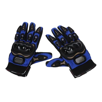 

Pair Cycling Bicycle Motorcycle Outdoors Sports Full Finger Gloves Blue M