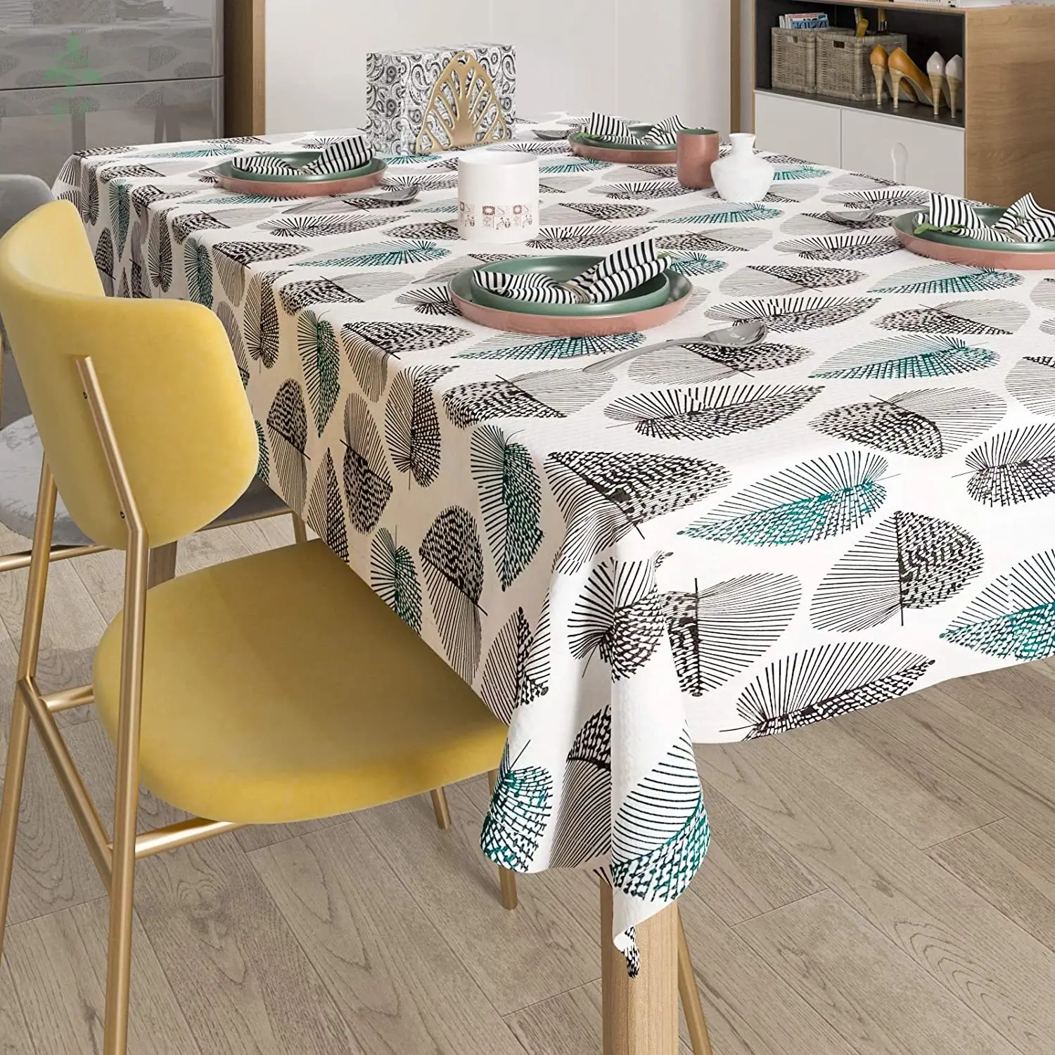 

Rectangle Tablecloth For Dining Cover Buffet Outdoor Parties Colorful Leaf