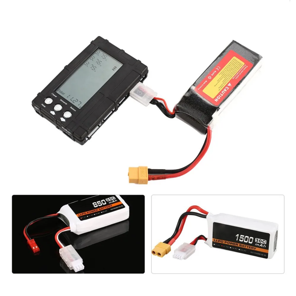 3в1 балансировочный аккумулятор LiPo/LiFe 2-6s балансировочный разрядник измеритель напряжения тестер ЖК-экран регистрация JST разъем для радиоуправляемой модели