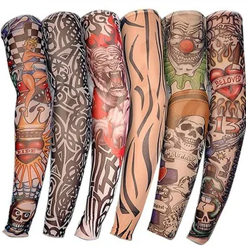 

1 Pcs Tattoo Sleeves UV Cool Arm Sleeves Cycling Running Arm Warmer Sport Elastic Oversleeve Arm Warmers