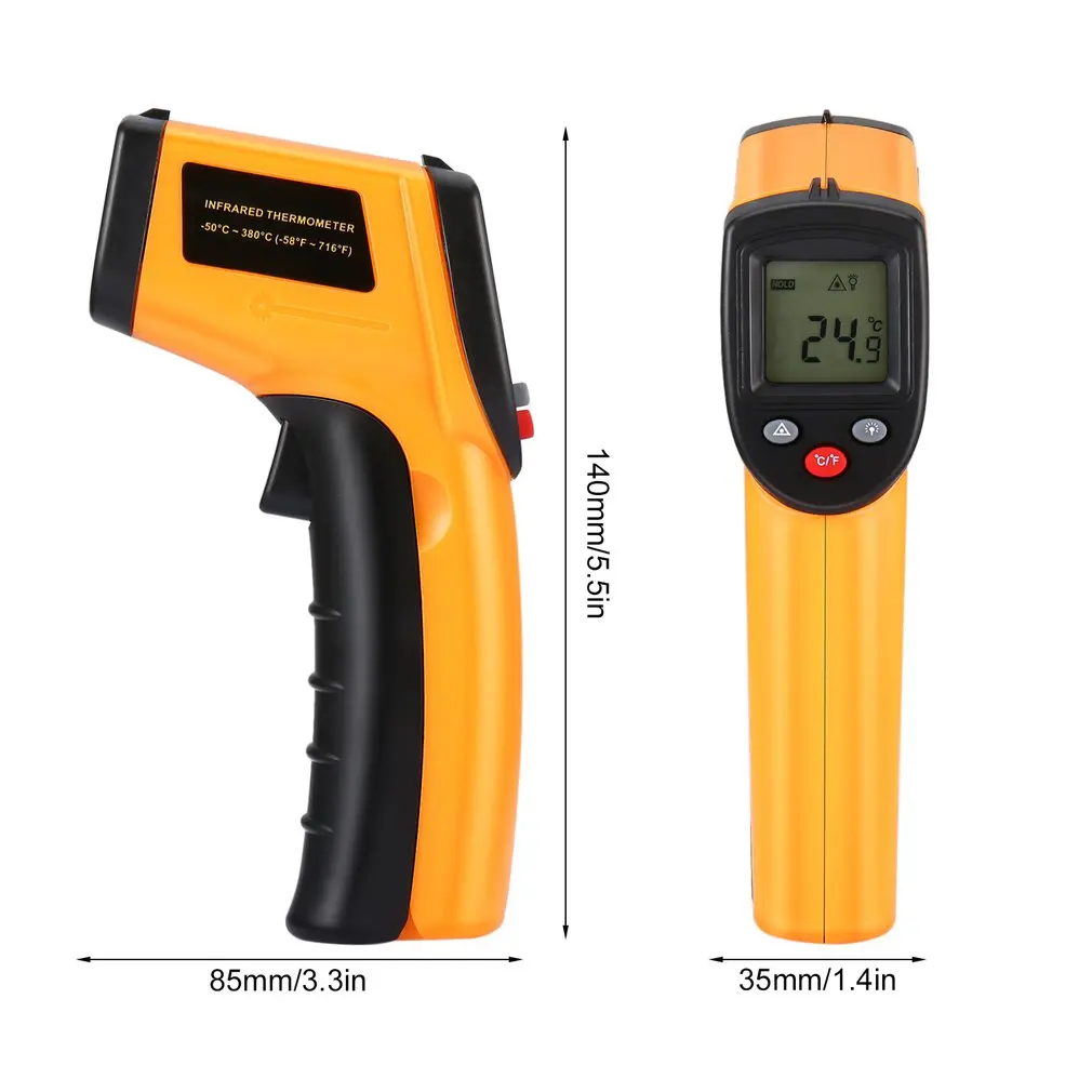 

Non-Contact Digital LCD Infrared Thermometer Gun IR Laser Point Thermal Infrared Imaging Temperature Handheld Meter Pyrometer
