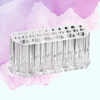 

1pc 26 Holes Transparent Clear Cosmetic Brush Holder Stand Organizer for Home Women Daily Use